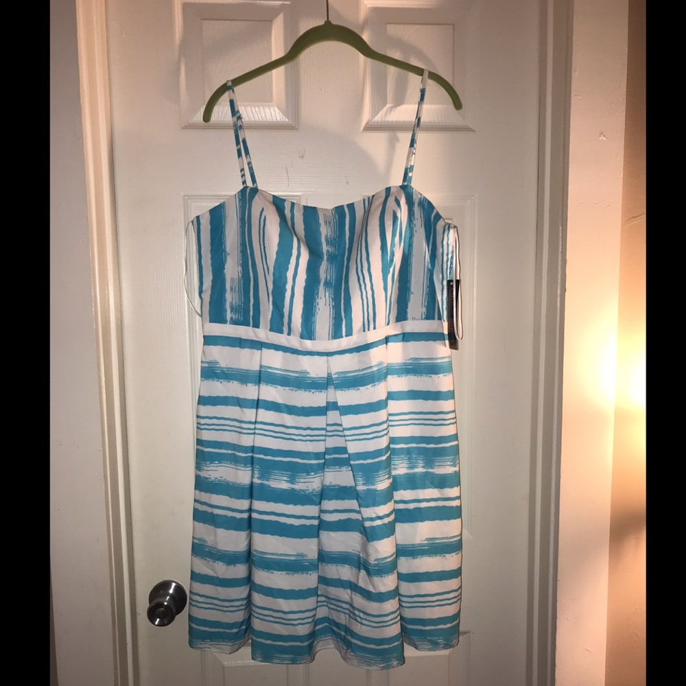 Light Blue and White Striped Dress